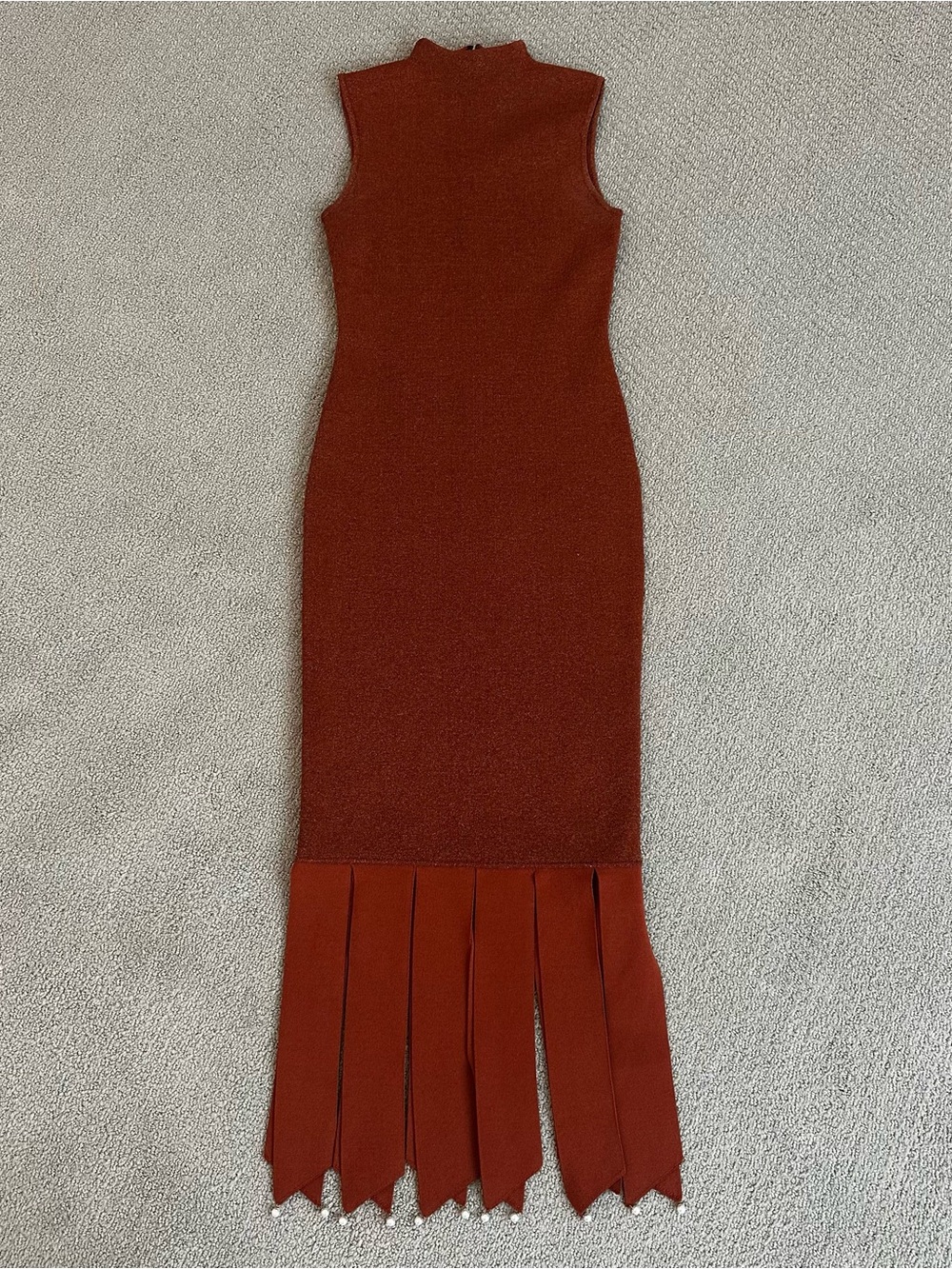 Staud Glitter Turtle Neck Midi Dress